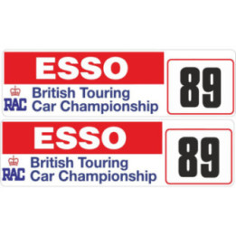 2x 1989 Esso Rac British Touring Car Championship Stickers Decals - DecalsHouse