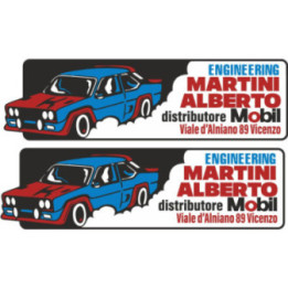 2x Fiat 131 Abarth Mobil Martini Alberto Engineering Rally Motorsport Stickers Decals - DecalsHouse