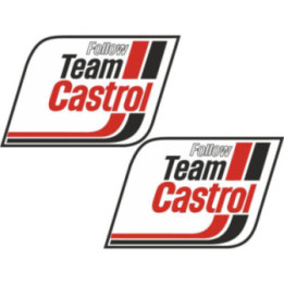 2x Follow Team Castrol Stickers Decals - DecalsHouse