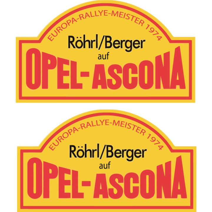 2x Opel   Ascona European Rally Stickers Decals - DecalsHouse