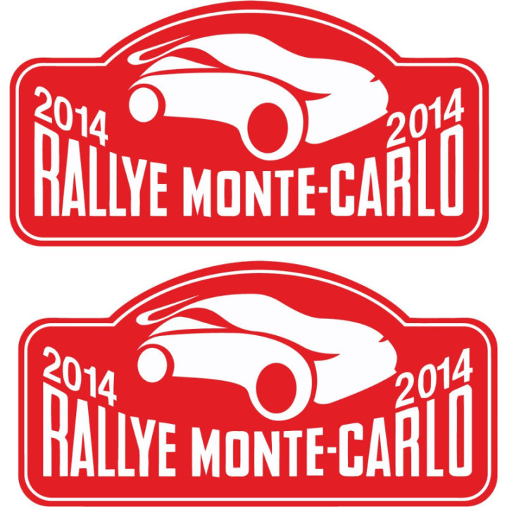 2x Rally Monte Carlo 2014 Stickers Decals - DecalsHouse
