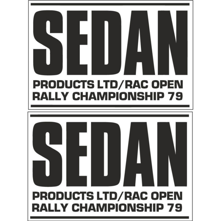 2x Sedan Products Rac Open Rally 1979 Stickers Decals - DecalsHouse