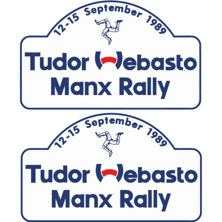 2x Tudor Webasto Manx Rally Stickers Decals - DecalsHouse