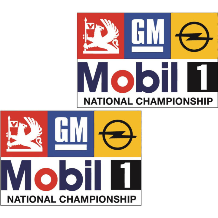 2x Vauxhall Opel Mobil 1 National Championship Stickers Decals - DecalsHouse