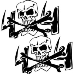 2x 4x4 Skull 4wd Off Road Die Cut Stickers Decals - DecalsHouse