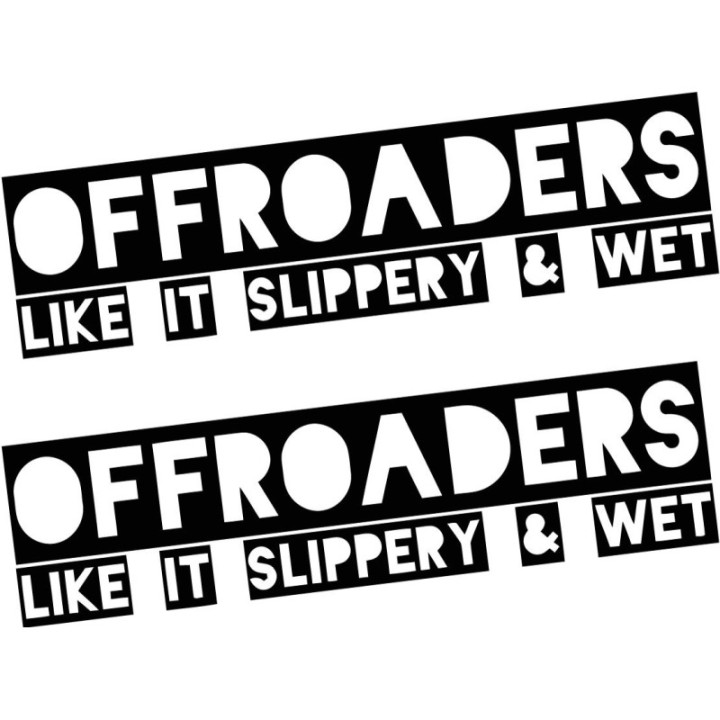 2x Offroaders Like It Slippery And Wet 4x4 4wd Off Road Funny Die Cut Stickers Decals - DecalsHouse