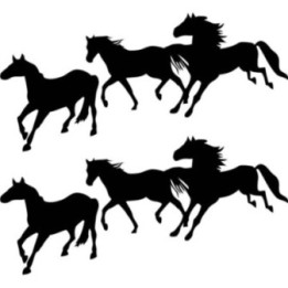 2x Running Horses 4x4 4wd Off Road Die Cut Stickers Decals - DecalsHouse