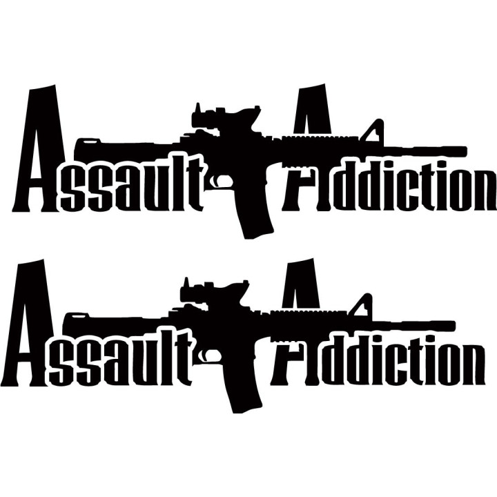 Assault Addiction Fishing 23 Die Cut Decals Stickers - DecalsHouse
