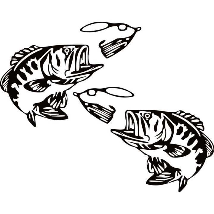 Bass And Spinner Fishing 29 Die Cut Decals Stickers - DecalsHouse