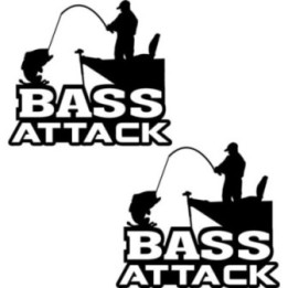 Bass Attack Fishing Die Cut Decals Stickers - DecalsHouse