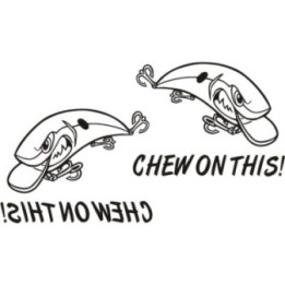 Chew On This Fishing 29 Die Cut Decals Stickers - DecalsHouse