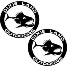 Dixie Land Outdoors Bass Fishing Die Cut Decals Stickers - DecalsHouse