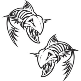 Fish Skeleton Fishing 29 Die Cut Decals Stickers - DecalsHouse
