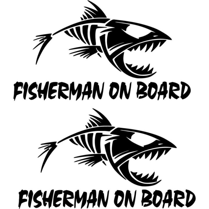 Fisherman On Board Fishing 29 Die Cut Decals Stickers - DecalsHouse