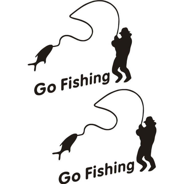 Go Fishing Die Cut Decals Stickers - DecalsHouse
