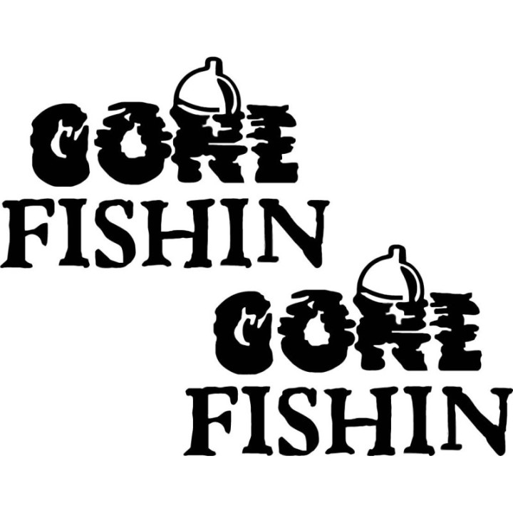 Gone Fishing 23 Die Cut Style 2 Decals Stickers - DecalsHouse