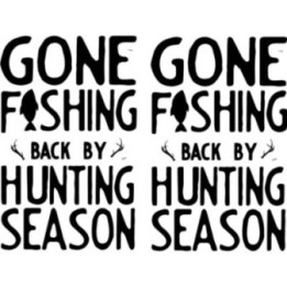 Gone Fishing Decal 29 Die Cut Style 4 Decals Stickers - DecalsHouse