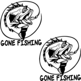 Gone Fishing Die Cut Decals Stickers - DecalsHouse
