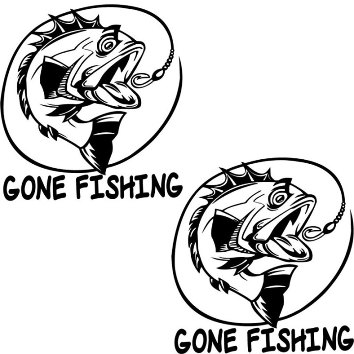 Gone Fishing Die Cut Decals Stickers - DecalsHouse