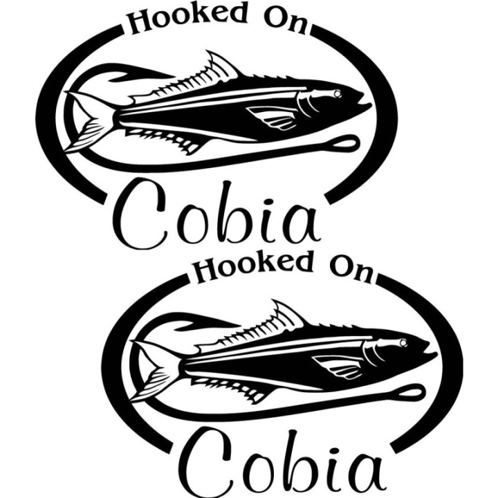 Hooked On Cobia Fishing Die Cut Decals Stickers - DecalsHouse
