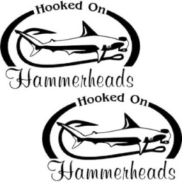 Hooked On Hammerheads Fishing 23 Die Cut Decals Stickers - DecalsHouse
