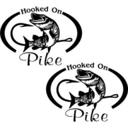 Hooked On Pike 23 Fishing Die Cut Decals Stickers - DecalsHouse