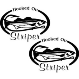 Hooked On Striper Fishing 23 Die Cut Decals Stickers - DecalsHouse
