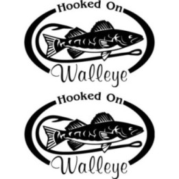 Hooked On Walleye Die Cut Decals Stickers - DecalsHouse