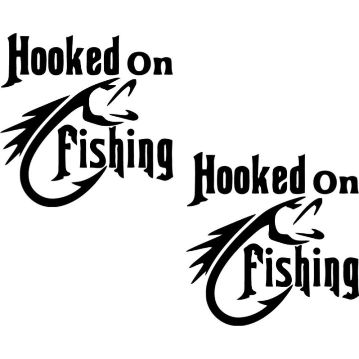 Hooken On Fishing 29 Die Cut Decals Stickers - DecalsHouse