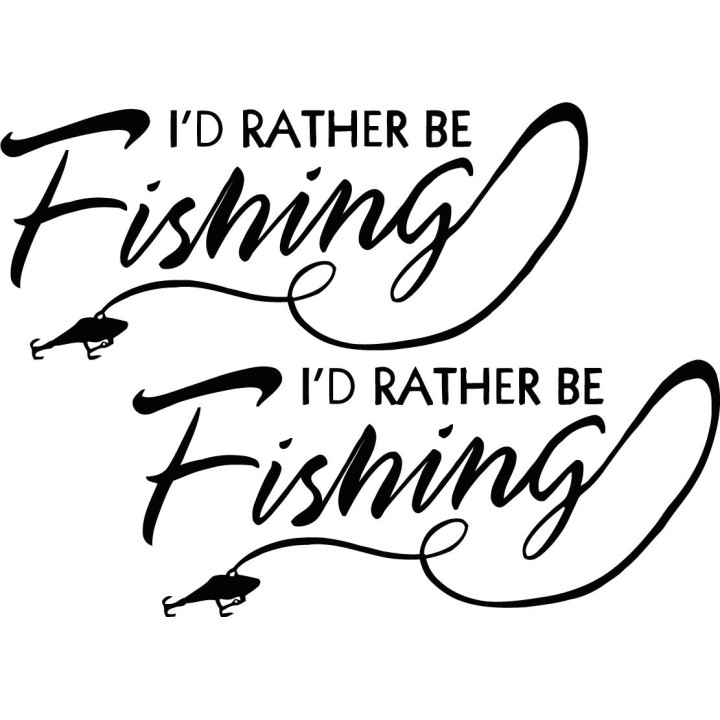 Id Rather Be Fishing Funny 29 Die Cut Decals Stickers - DecalsHouse
