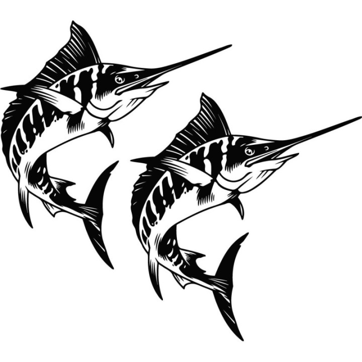 Marlin Fish Fishing Die Cut Decals Stickers - DecalsHouse