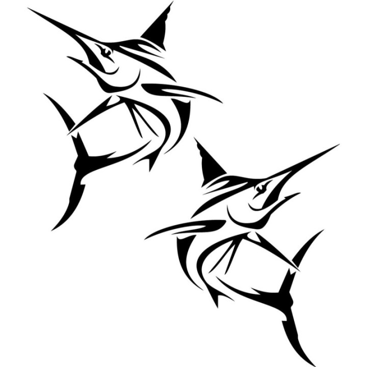 Marlin Fish Fishing Die Cut Style 2 Decals Stickers - DecalsHouse