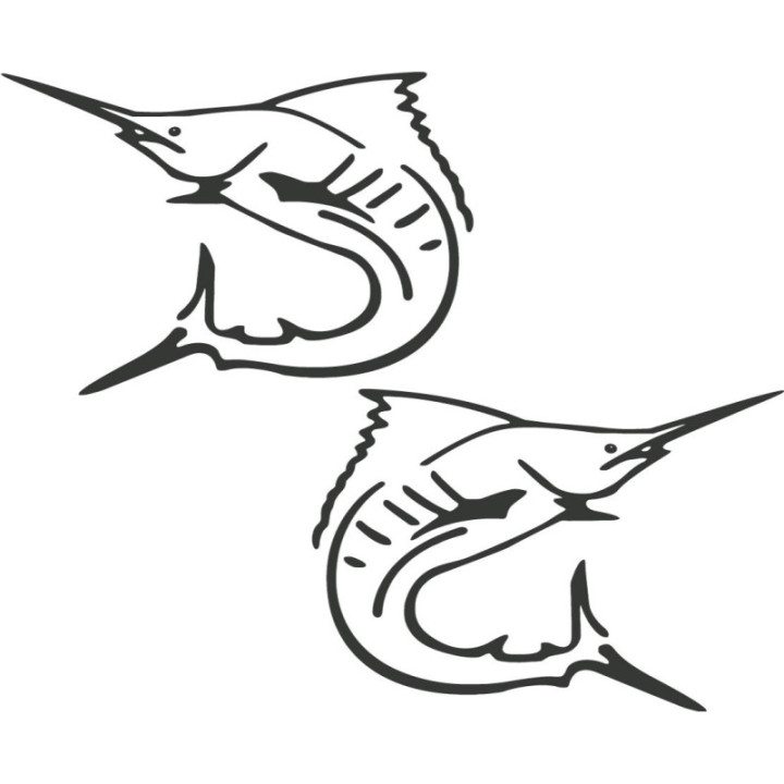 Marlin Skeleton Sportfishing 27 Die Cut Decals Stickers - DecalsHouse