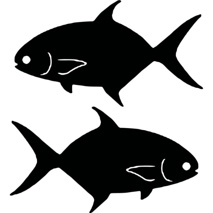 Pompano Fishing 23 Die Cut Decals Stickers - DecalsHouse