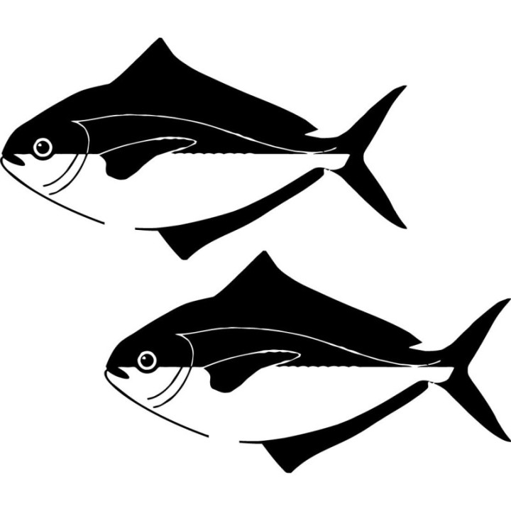 Pompano Fishing Die Cut Decals Stickers - DecalsHouse