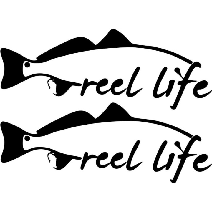 Reel Life 23 Fishing Die Cut Decals Stickers - DecalsHouse