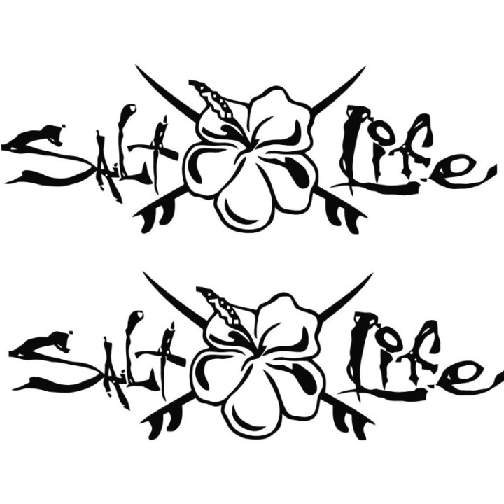 Salt Life Stickers – Saltwater Fishing Ocean Lifestyle Decals (2-Pack)
