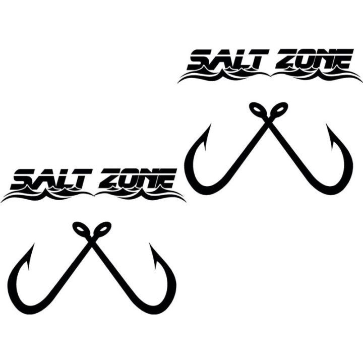 Salt Zone Logo Fishing 23 Die Cut Style 3 Decals Stickers - DecalsHouse
