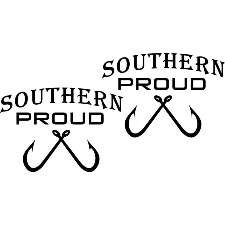 Southern Proud Fishing 23 Die Cut Decals Stickers - DecalsHouse