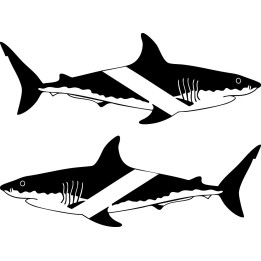 Shark Fishing 27 Die Cut Decals Stickers - DecalsHouse