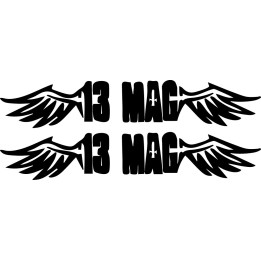 13 Mag Stickers – Winged Logo Band Decals (2-Pack)