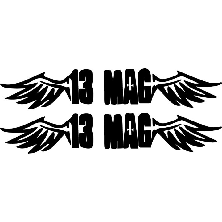 13 Mag Stickers – Winged Logo Band Decals (2-Pack)