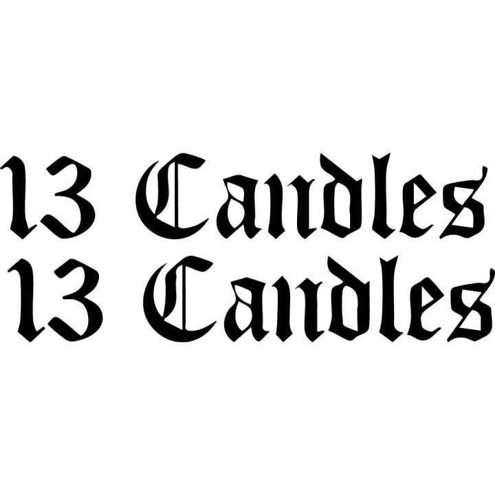13 Candles Stickers – Gothic Rock Band Decals (2-Pack)
