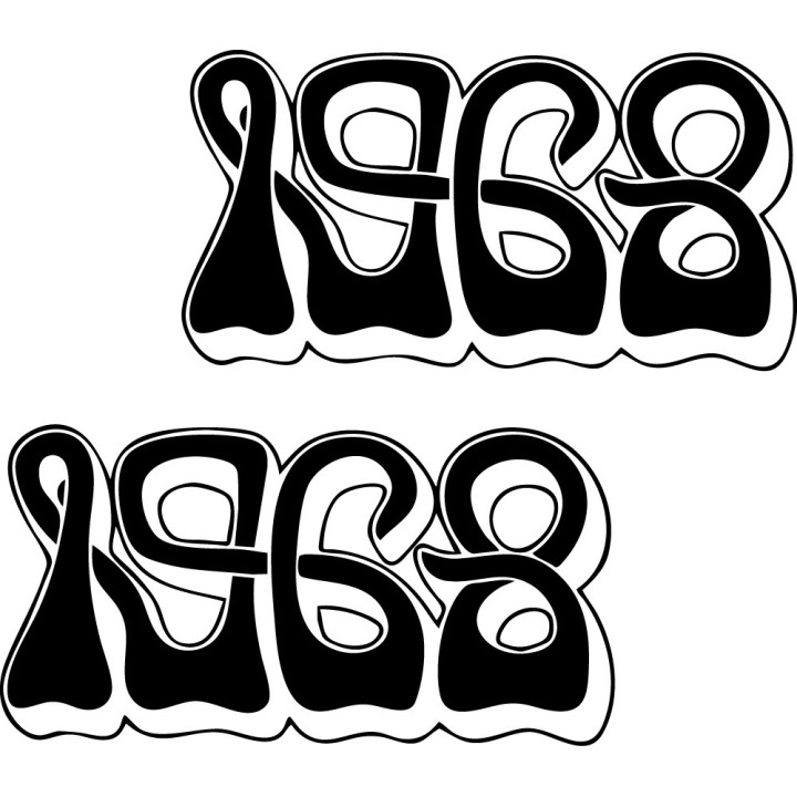 1968 Band Stickers – Stoner Rock Music Decals (2-Pack)