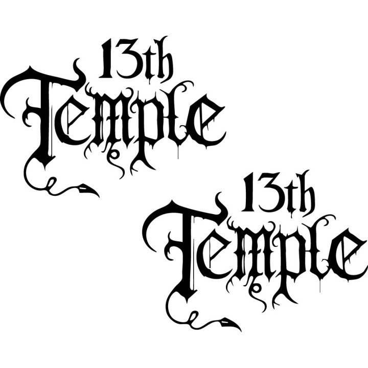 13th Temple Stickers – Black Metal Band Decals (2-Pack)