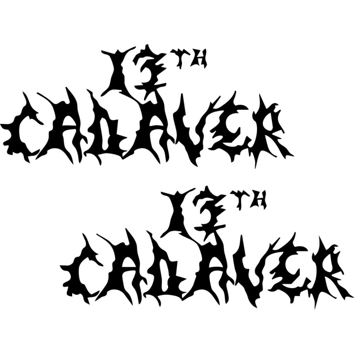13th Cadaver Stickers – Death Metal Band Decals (2-Pack)