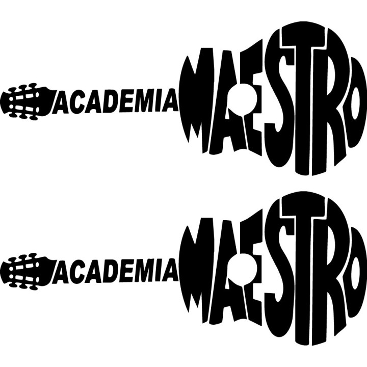 Academia Maestro Guitar Stickers – Music Decals (2-Pack)