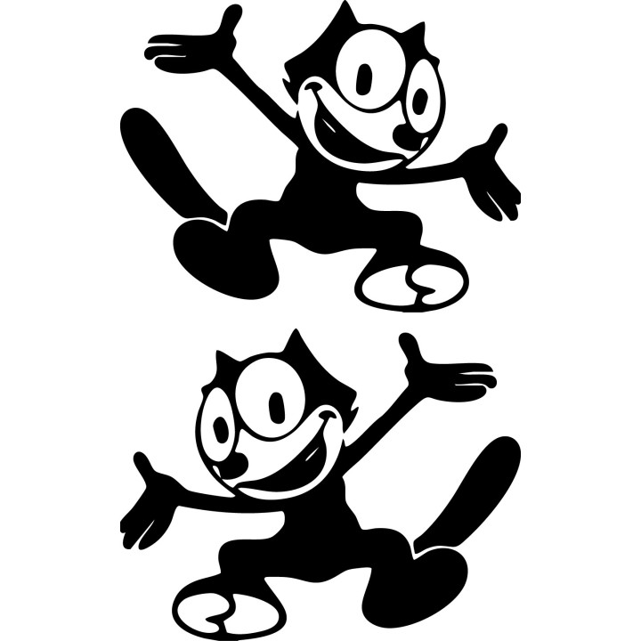 Felix the Cat Stickers – Vintage Cartoon Decals (2-Pack)