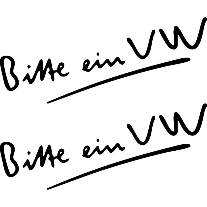 Buy Bitte Ein Vw Decal Sticker Online