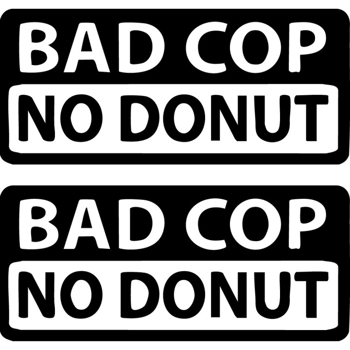 Bad Cop No Donut Stickers – Funny Police Decals (2-Pack)